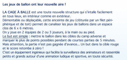 les jeux de ballon ont leur nouvelle aire