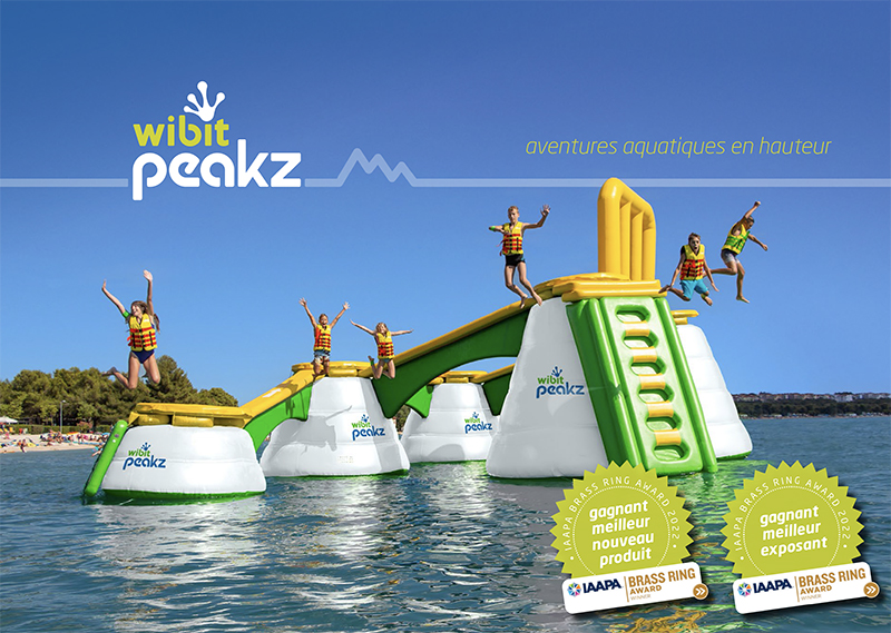 nouveau module Wibit pour les aquaparcs, le peakz pour avoir un accrobranche au dessus de l'eau